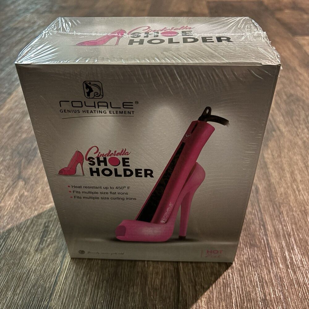 Royale Cinderella Shoe Holder Hot Pink Flat Iron Curling Iron Holder NEW Sealed - Picture 2 of 5